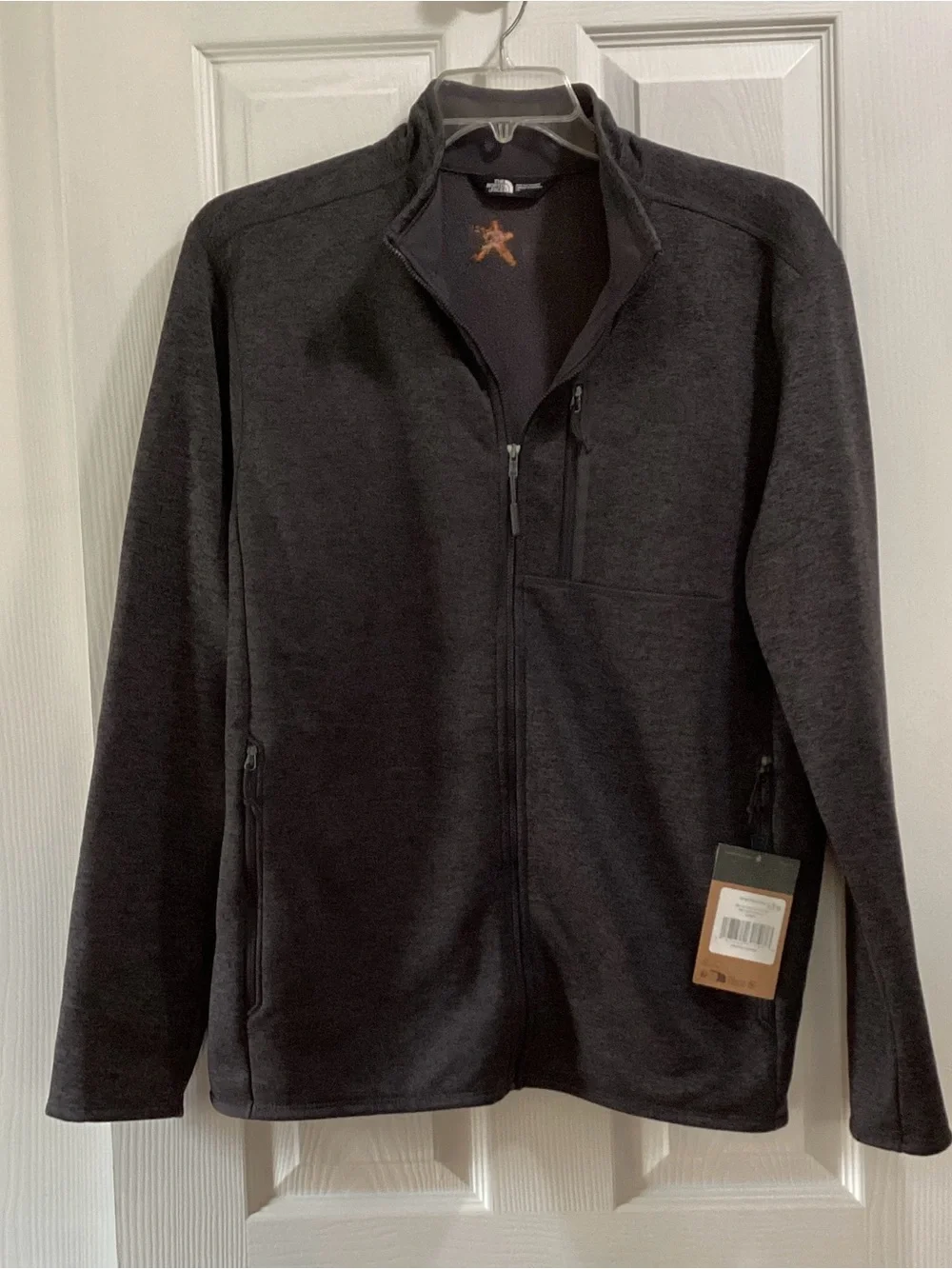 The North Face Men’s Dark Charcoal Zip-Up Fleece Jacket